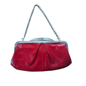 HOBO International HAYLEY Cardinal Red Leather Clutch Wallet With Chain